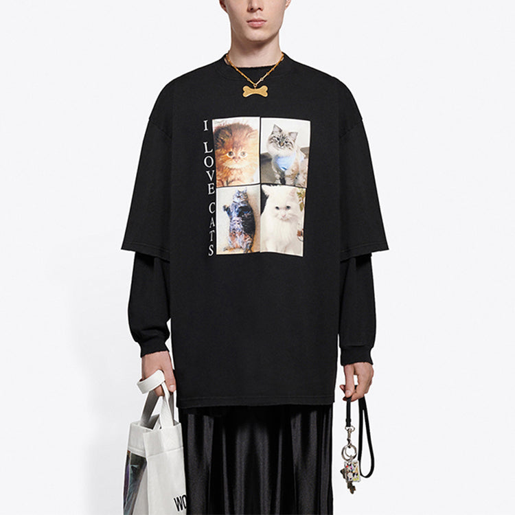 Men's Balenciaga mid-length Round Neck Short Sleeve Black 641614TJVG81000