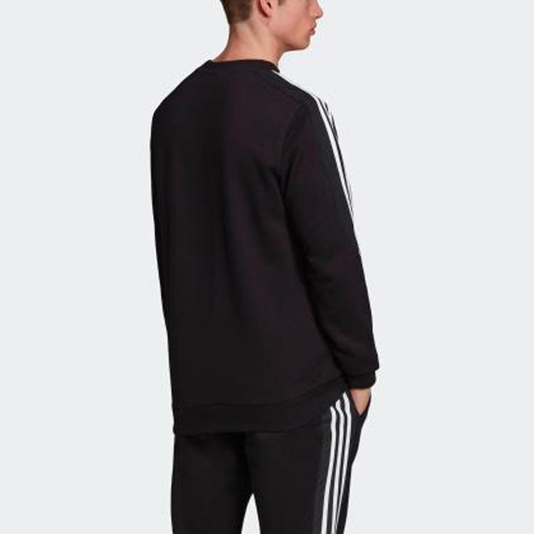 adidas originals Radkin Crewneck Small Logo Embroidered Round Neck Pullover Black DU8141