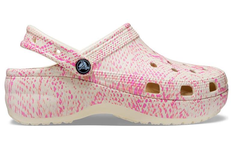 (WMNS) Crocs Classic Platform Snake Print Clogs 'Pink' 207328-2Y3