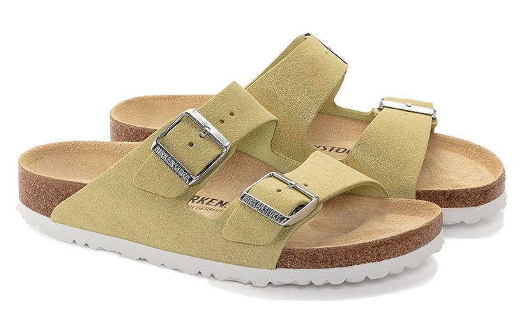 Birkenstock Arizona Suede Leather Sandals 'Shimmering Popcorn' 1024201