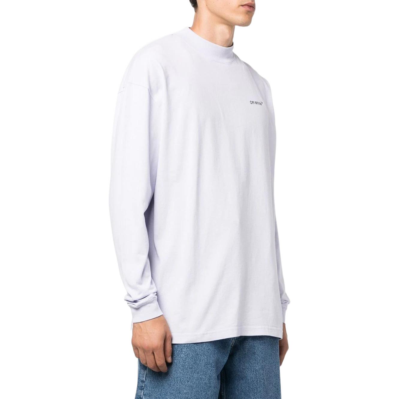Men's Off-White FW22 Solid Color Arrow Pattern Logo Printing Round Neck White OMAB032F22JER0013610