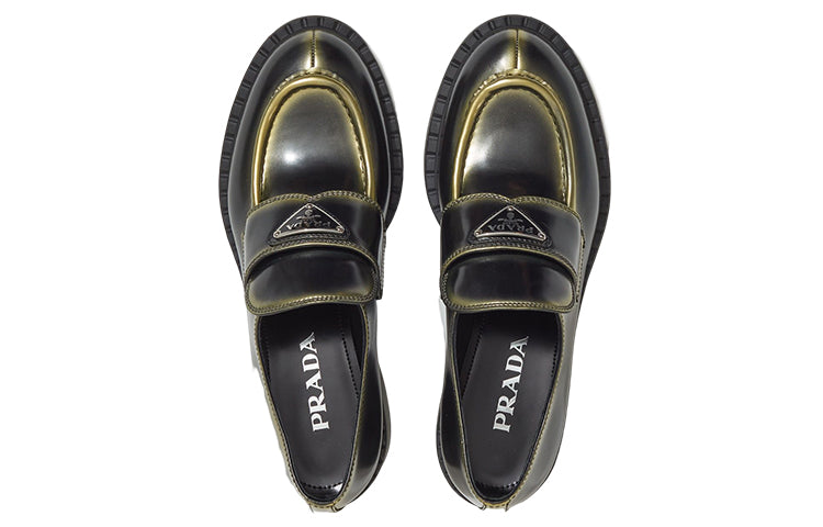 (WMNS) PRADA Leather Loafers 'Black Spray Paint' 1D246M_3LL8_F0X7F_F_B050