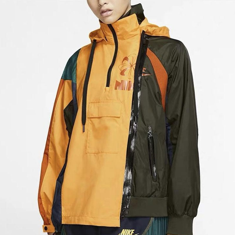 (WMNS) Nike x sacai Double-Zip Jacket 'University Gold Sequoia' CD6297-739