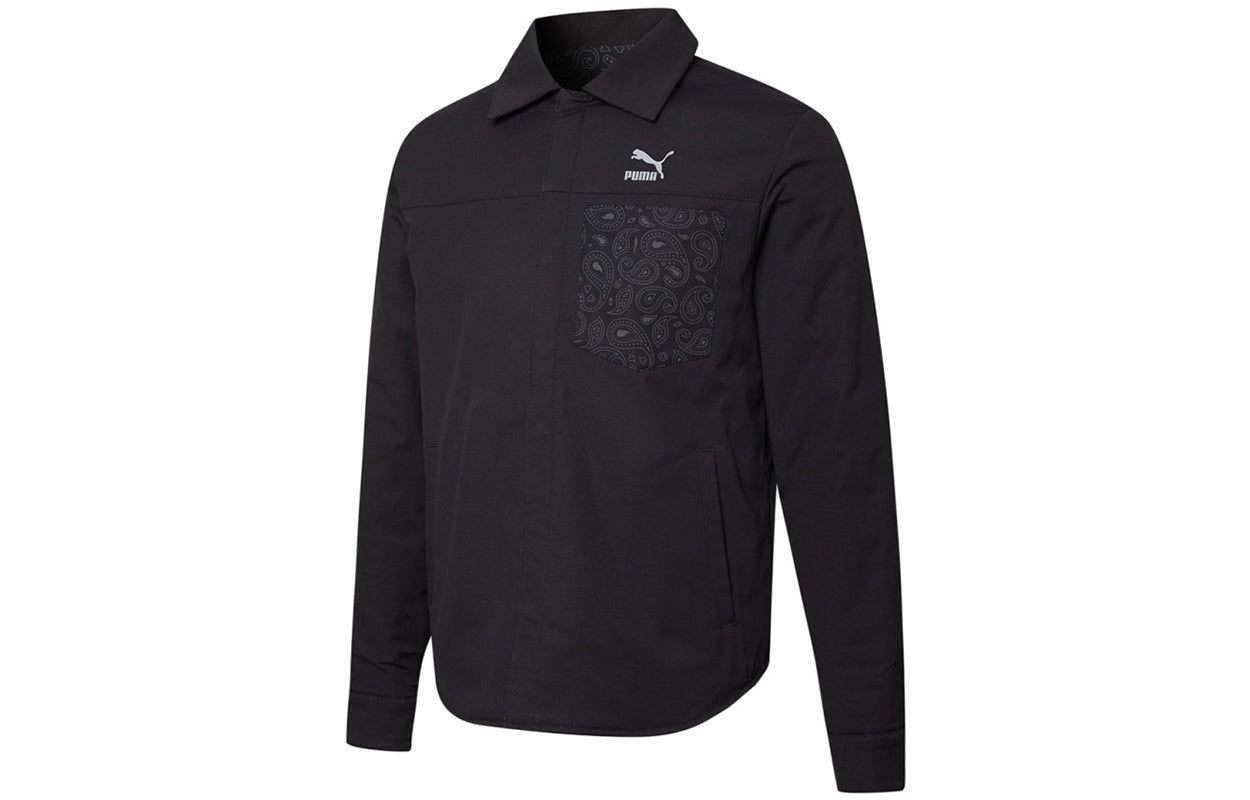 PUMA Paisley Woven Reversible Shacke Shirt 'Black' 534972-01