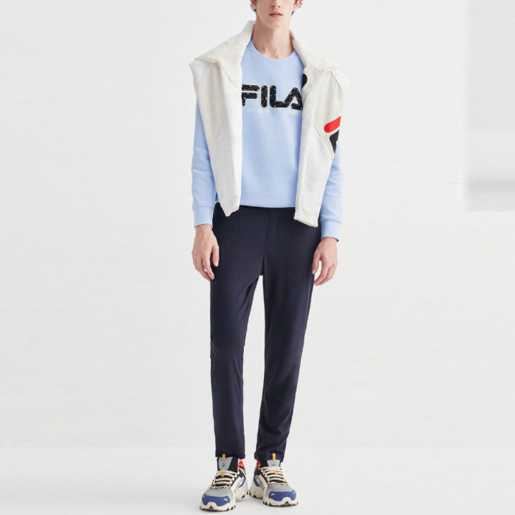 FILA Solid Color Straight Sports Pants Blue F11M028610G-NV