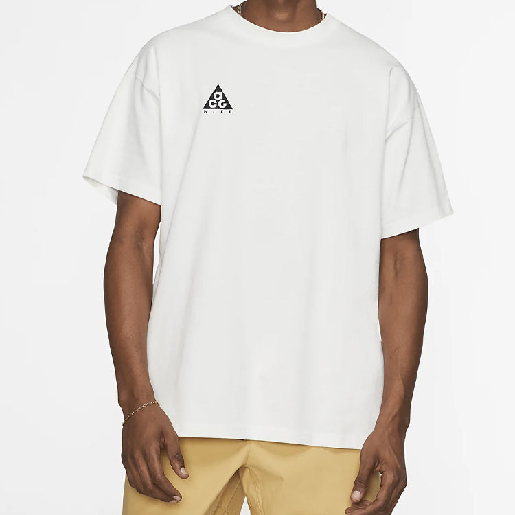 Men's Nike ACG logo Short Sleeve White T-Shirt BQ7342-122