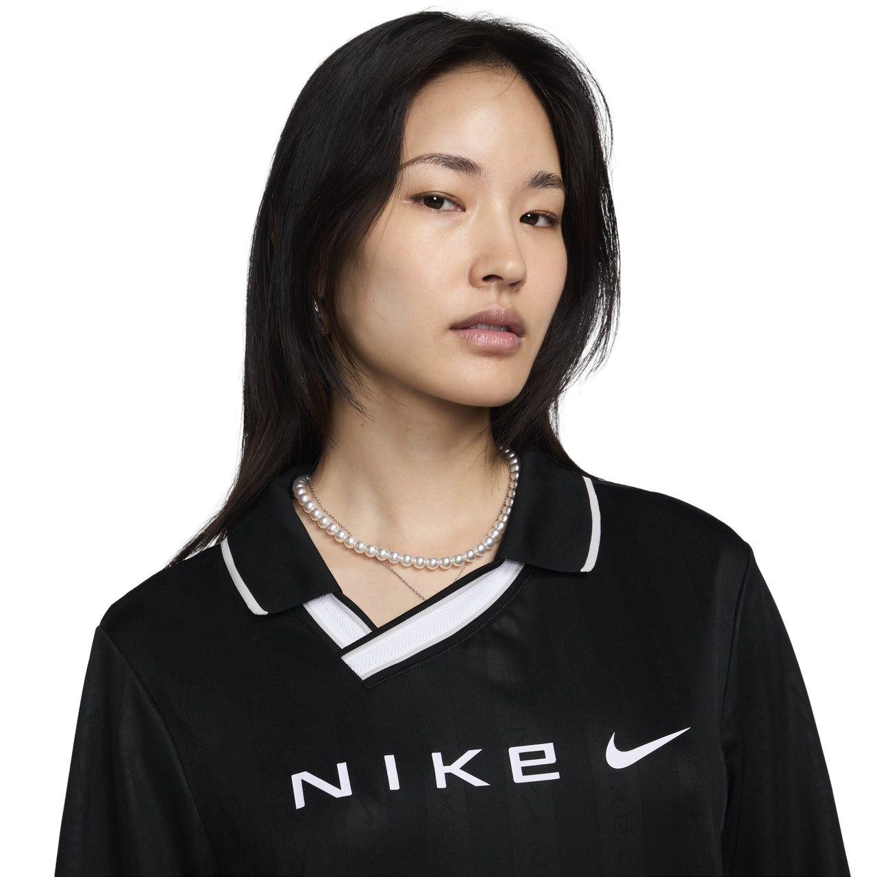 (WMNS) Nike Dri-FIT Jacquard Jersey Asia Sizing 'Black White' FV7539-010