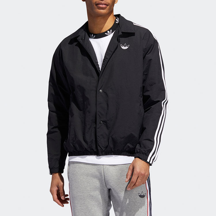 adidas originals Trefoil Shirt Button baseball uniform Jacket Black ED5516