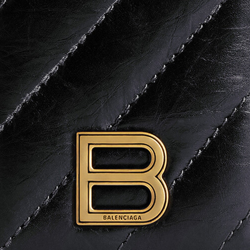 (WMNS) Balenciaga Crush Magnet Card Holder Quilted 'Black' 782132210J11000