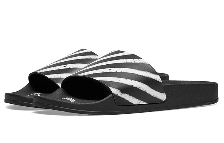 Off-White Spray Stripe Slider 'Black White' OMIA087S19C220371001