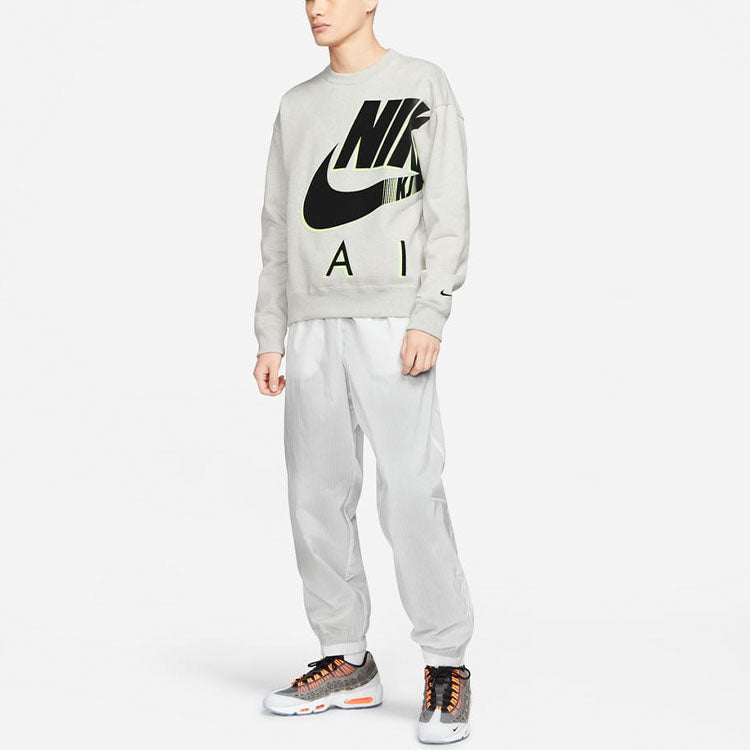 Nike Air x Kim Jones Logo Print Velvet Crew Neck Sweater Unisex Grey Gray DD0693-050