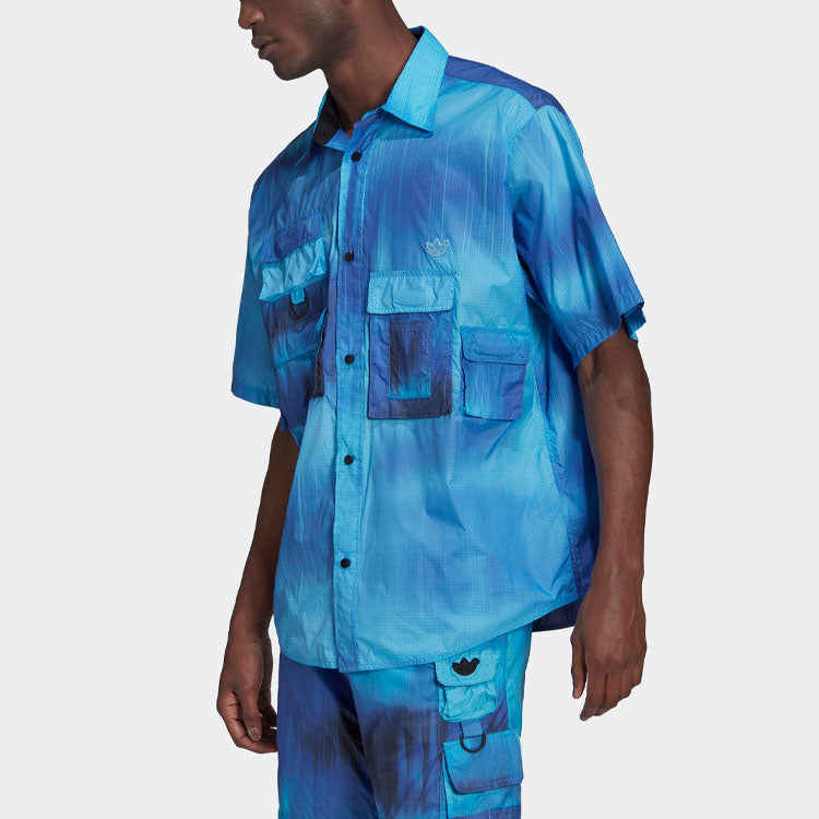 adidas Gradient Pocket Sports Short Sleeve Shirt Blue HD4809