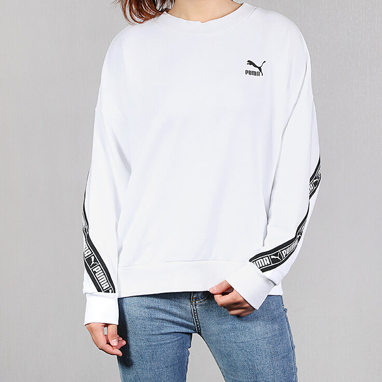 (WMNS) PUMA Casual Sports Round Neck Long Sleeves Hoodie White 596019-02