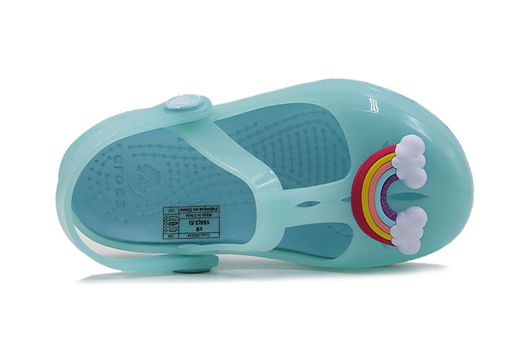 (PS) Crocs Small Crocs Outdoor Flat Heel Sports ice blue Sandals 205534-4O9