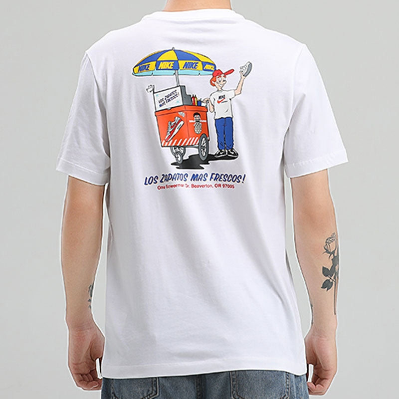Men's Nike Athleisure Casual Sports Round Neck Breathable Short Sleeve White T-Shirt DJ4064-100