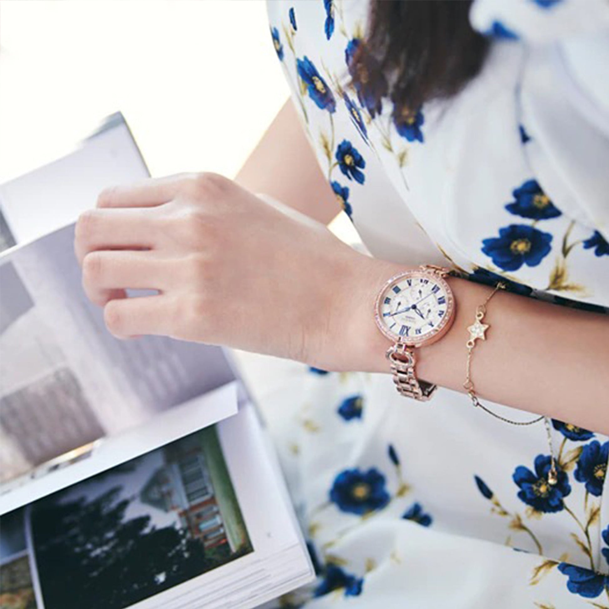 CASIO SHEEN Series Simplistic Casual Fashion Stainless Steel SHE-3067PG-7 Rose-gold White Analog SHE-3067PG-7A