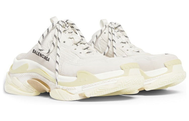 (WMNS) Balenciaga Triple S Mules 'White Double Foam and Mesh' 755686W3SM29097