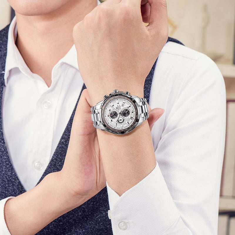 CASIO EDIFICE Stainless Steel Strap White Watch Dial Mens White Analog EF-539D-7A