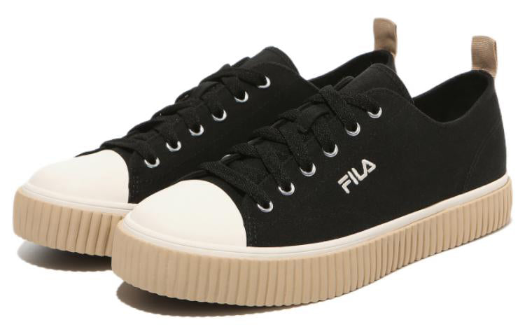 FILA Layer Low Top Stylish Casual Skate Shoes Unisex Black Korean Version 'Black Cream' 1XM01938E_001