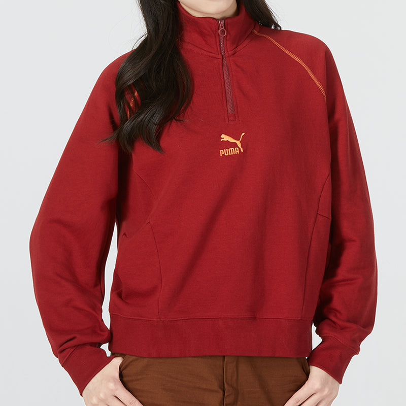 (WMNS) PUMA Das Cc Graphic Half-Zip Crew 'Red' 539911-22