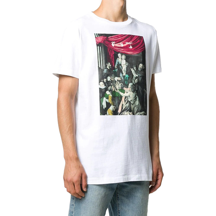 Off-White FW20 Caravaggio Printed Men White OMAA027E20JER0080110
