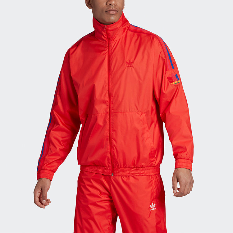 adidas originals 3D Trefoil Track Top 3D Casual Jacket Red GE6248