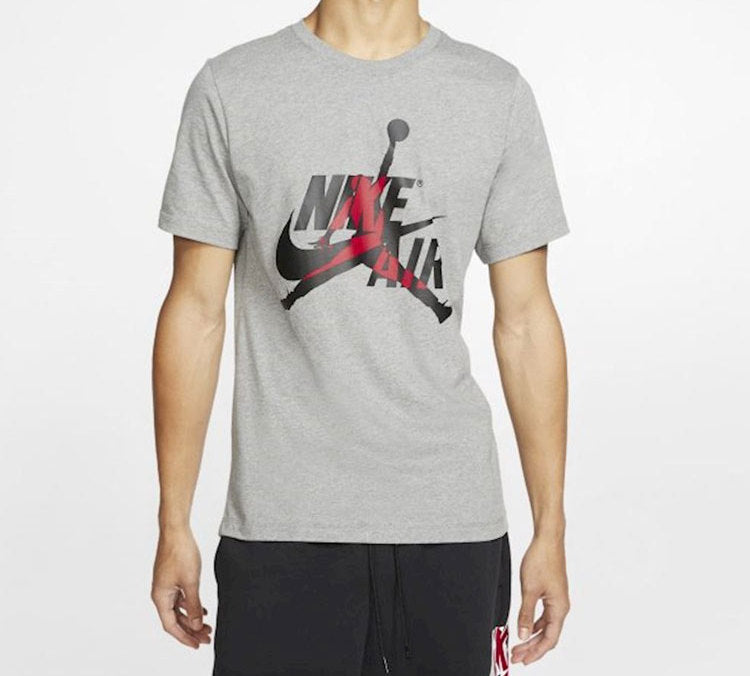 Air Jordan Classics Flying Man Printing Short Sleeve Gray BV5905-091