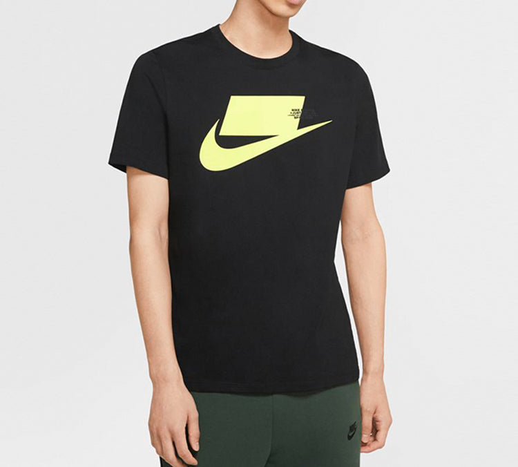 Nike Sportswear Chest Large Printing Short Sleeve Black Yellow Blackyellow CK2227-013