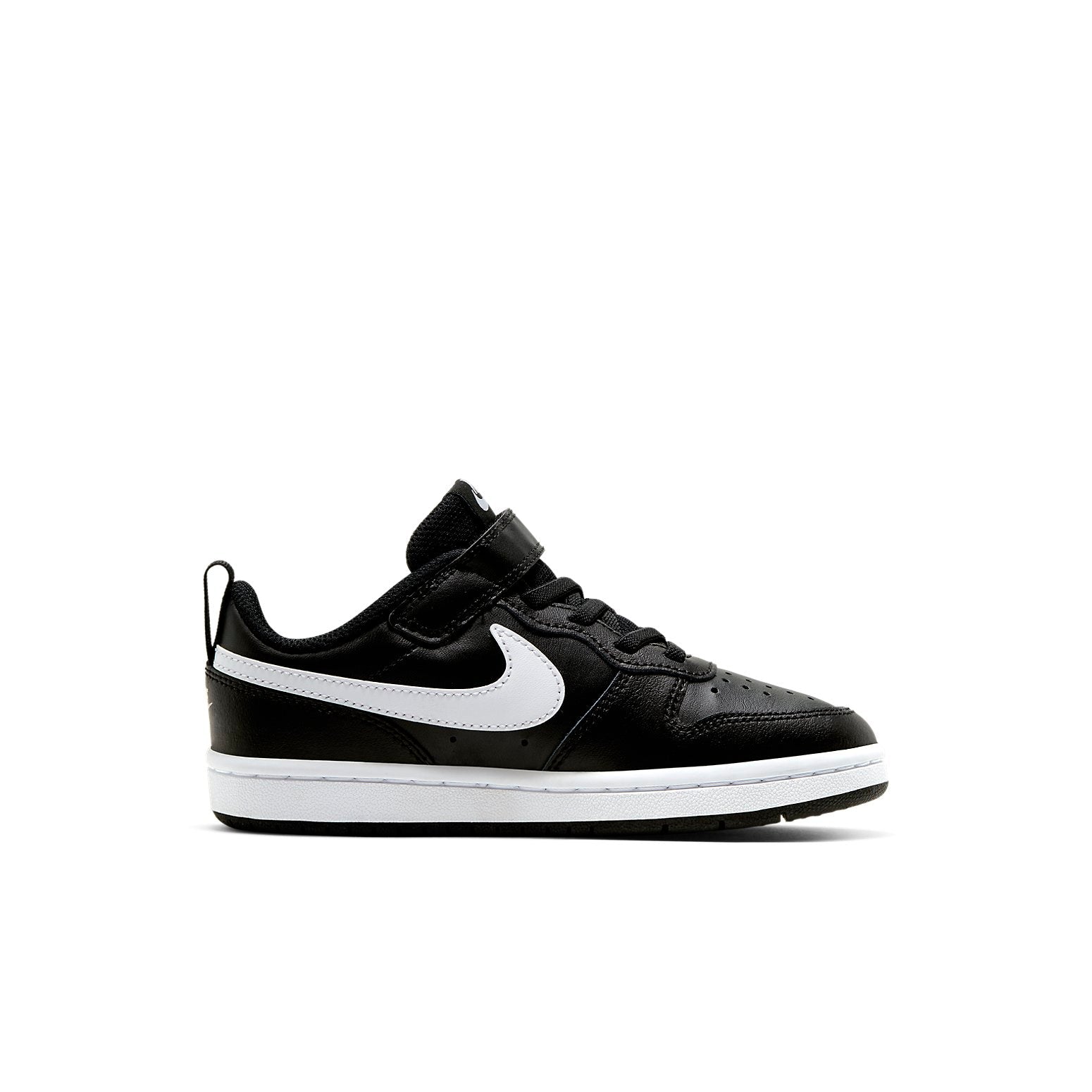 (PS) Nike Court Borough Low 2Velcro 'Black White' BQ5451-002