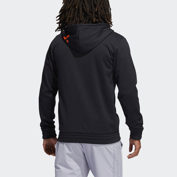 adidas Hdn Lnch Bb H Basketball Sports Splash Ink Printing Fleece Lined Black H13713