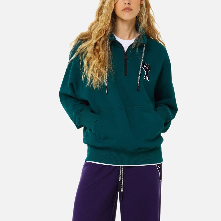 PUMA X Ami Half Zip Sweatshirt 'Green' 535993-24