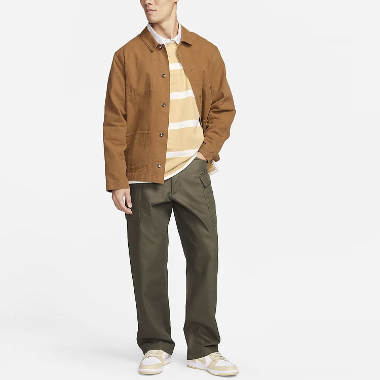 Nike Life Striped Heavyweight Rugby Shirt 'Sesame' FN3123-252