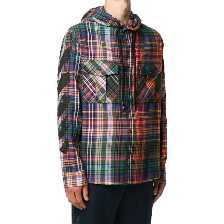 Off-White Fw20 Mens Hoodie Jacket Plaid OMGA125E20FAB0012010