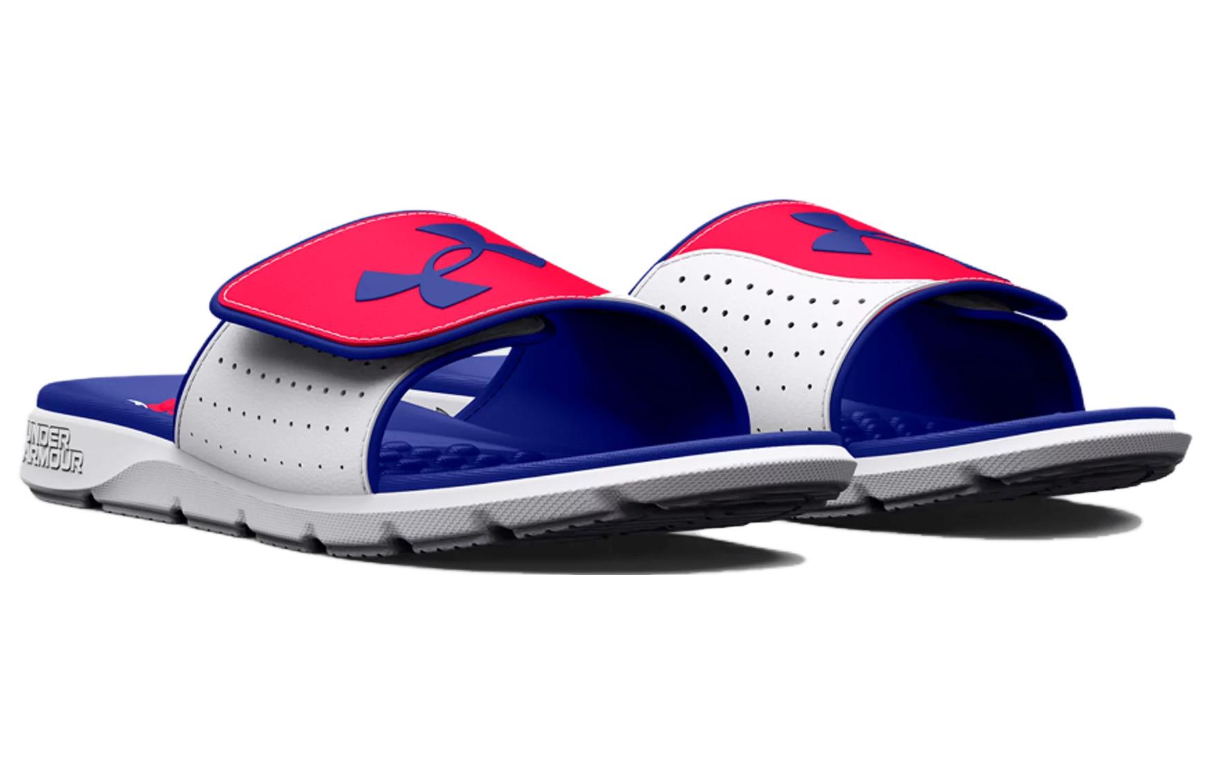 Under Armour UA Ignite VI TX Slides 'White Blue Red' 3026925-600
