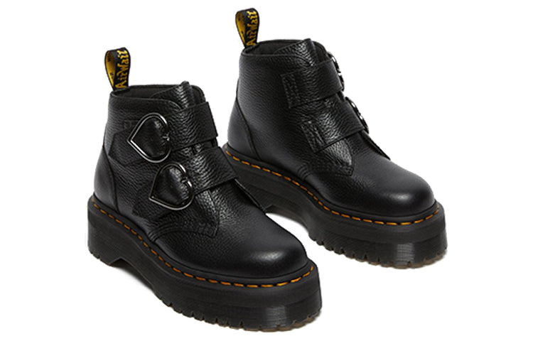 (WMNS) Dr. Martens Devon Heart Martin Boots Black 26439001