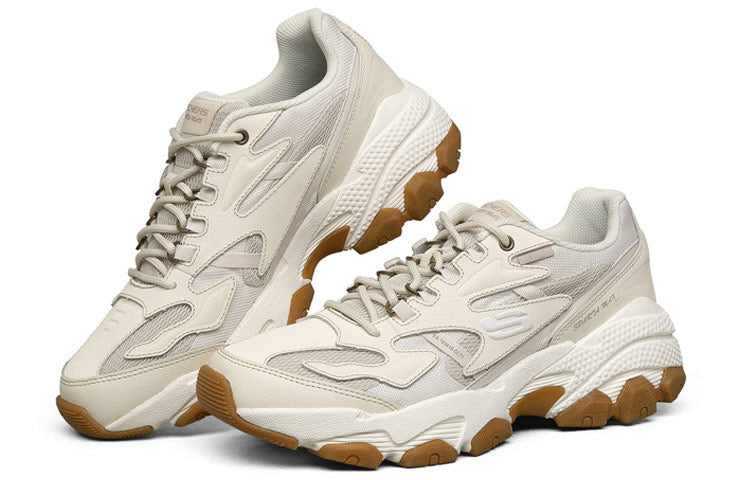 Skechers D Lites Outdoor VNTG Chunky Shoes White 237121-OFWT