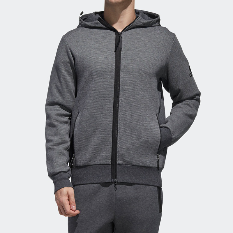 adidas Htt Double Knit Hooded Jacket Gray DW4594