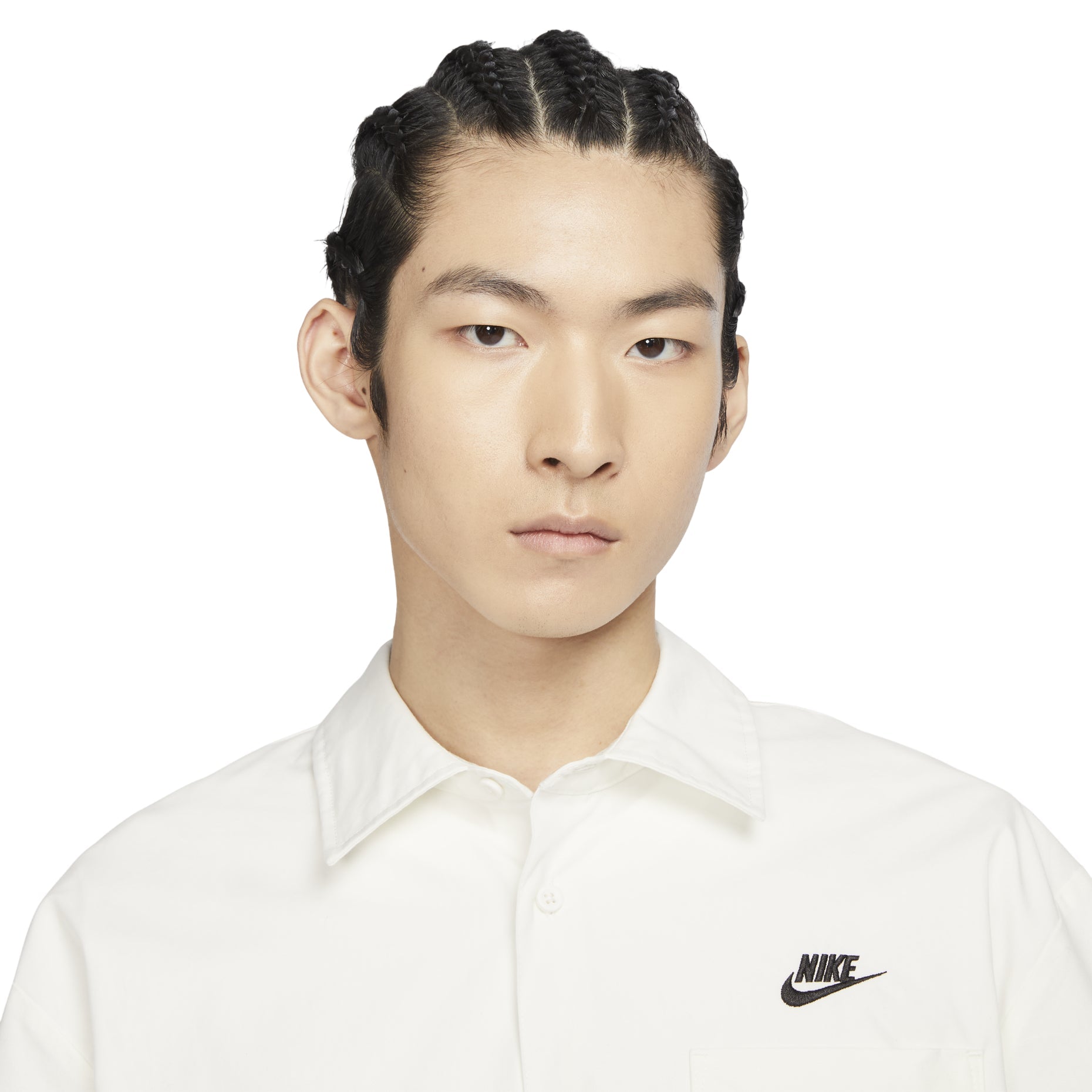 Nike Club Short Sleeve Oxford Button-Down Shirt Asia Sizing 'Sail' FN3903-133