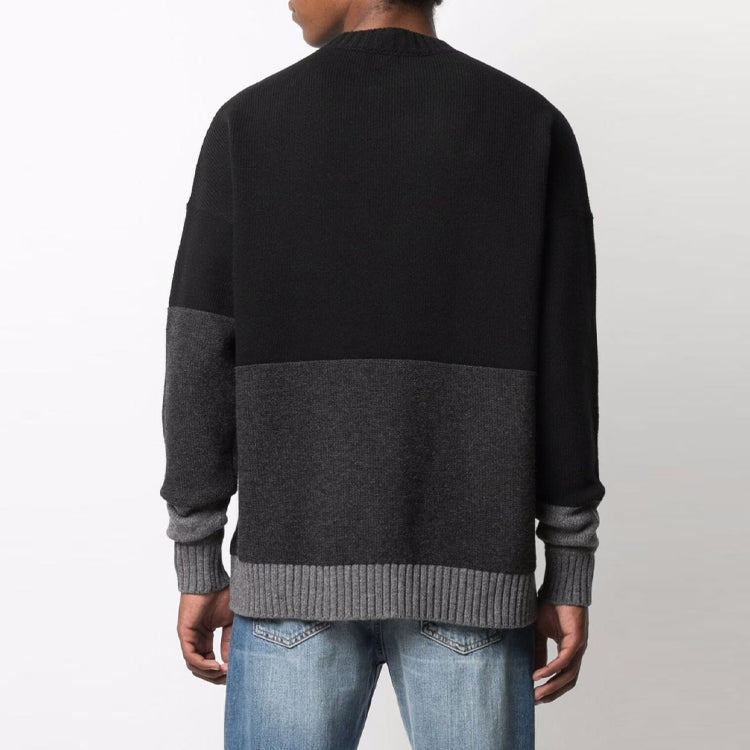 Off-White FW21 Logo Pattern Pullover Long Sleeves Black OMHE048F21KNI0011001