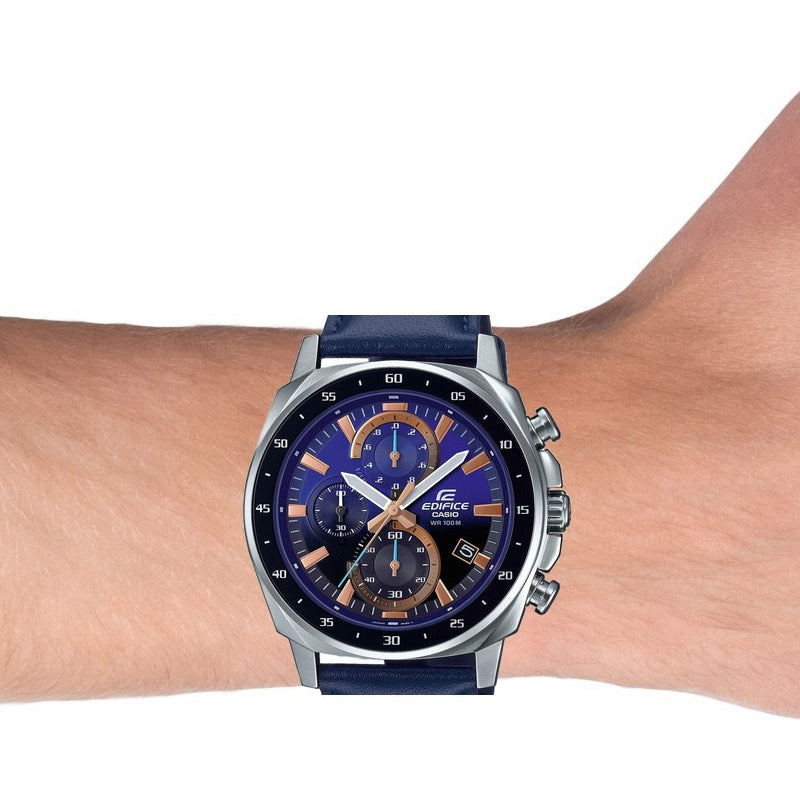 Men's CASIO EDIFICE Series Multifunction Watch Business Mens Blue Analog EFV-600L-2