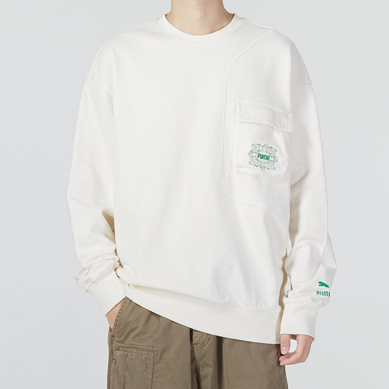 PUMA Das CC Graphic Crew Sweater 'White' 539908-93