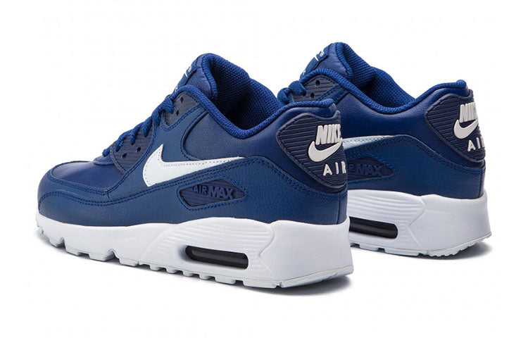 (GS) Nike Air Max 90 LTR Leather Low-Top Blue/White 833412-411