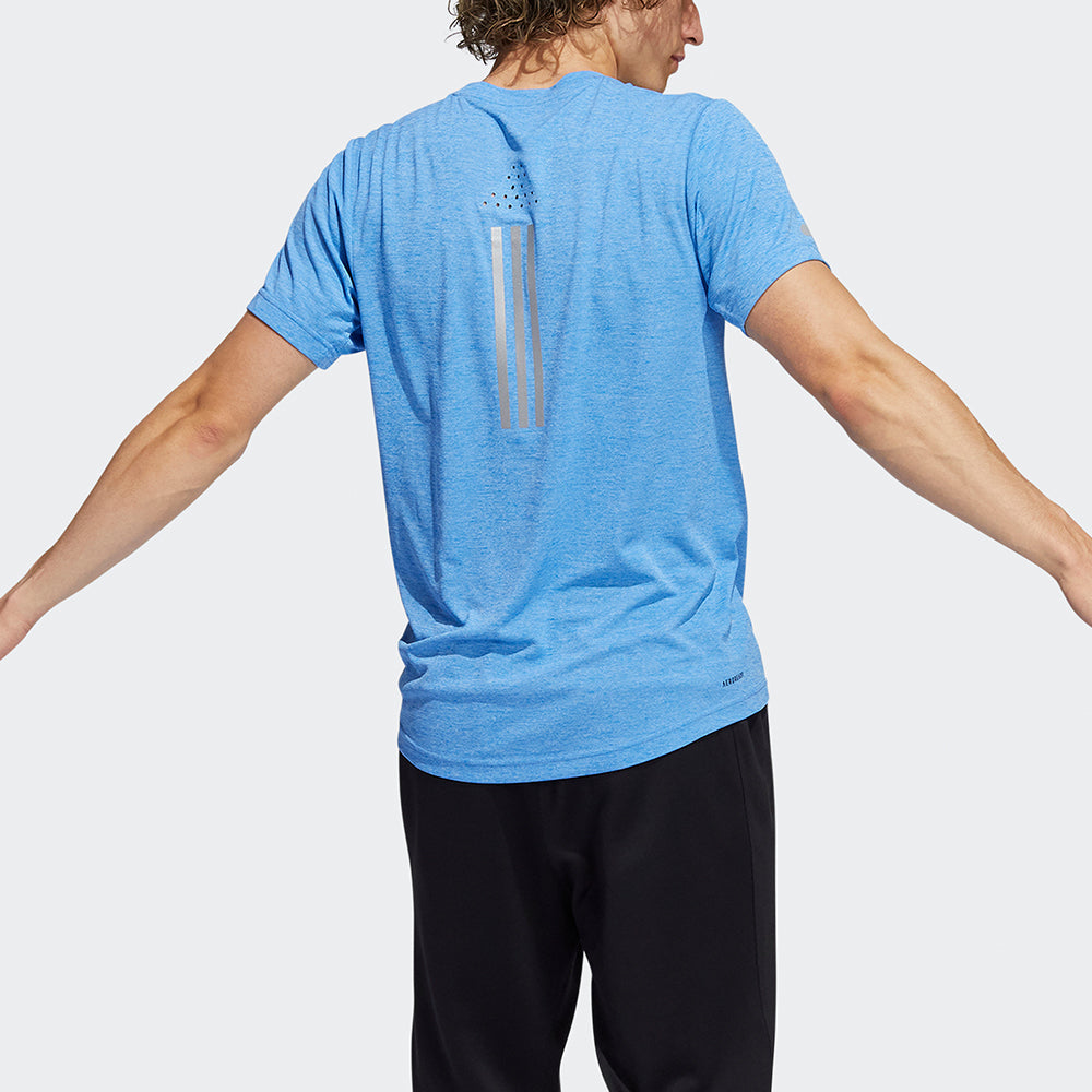 Men's adidas Elevate Train T Casual Breathable Training Sports Short Sleeve Sky Blue T-Shirt HF4204