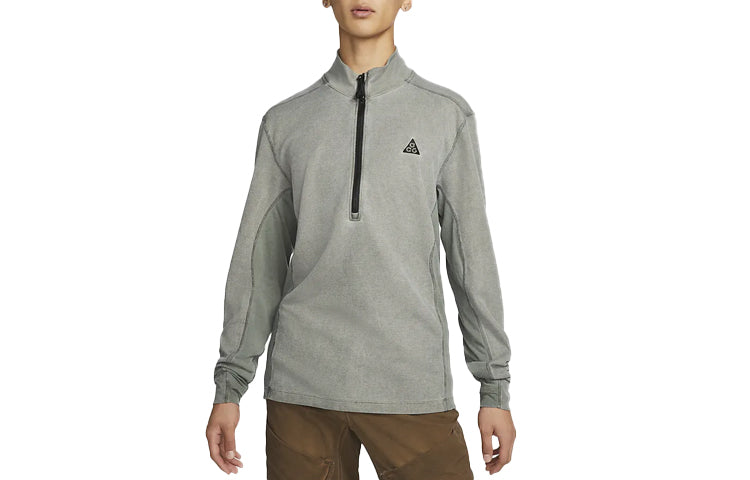 Men's Nike ACG Zipper Cardigan Sports Long Sleeves Gray T-Shirt DM6223-325