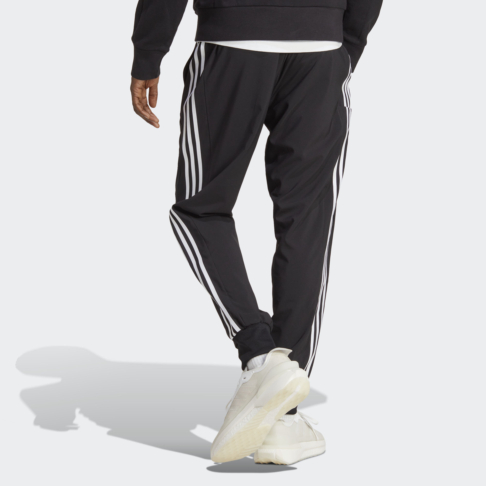 adidas AEROREADY Essentials Tapered Cuff Woven 3-Stripes Pants 'Black' IC0041