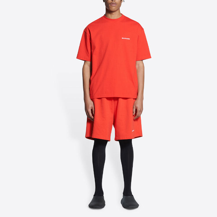 Balenciaga Logo T-Shirt Medium Fit 'Bright Red' 612966TMVF43168