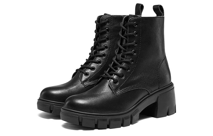 (WMNS) Skechers Top Notch Martin Boots 'Black' 167341-BBK