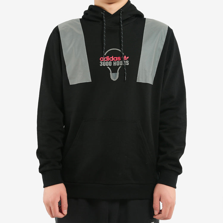 adidas originals Printing Reflective hooded Pullover Sports Black FT5852
