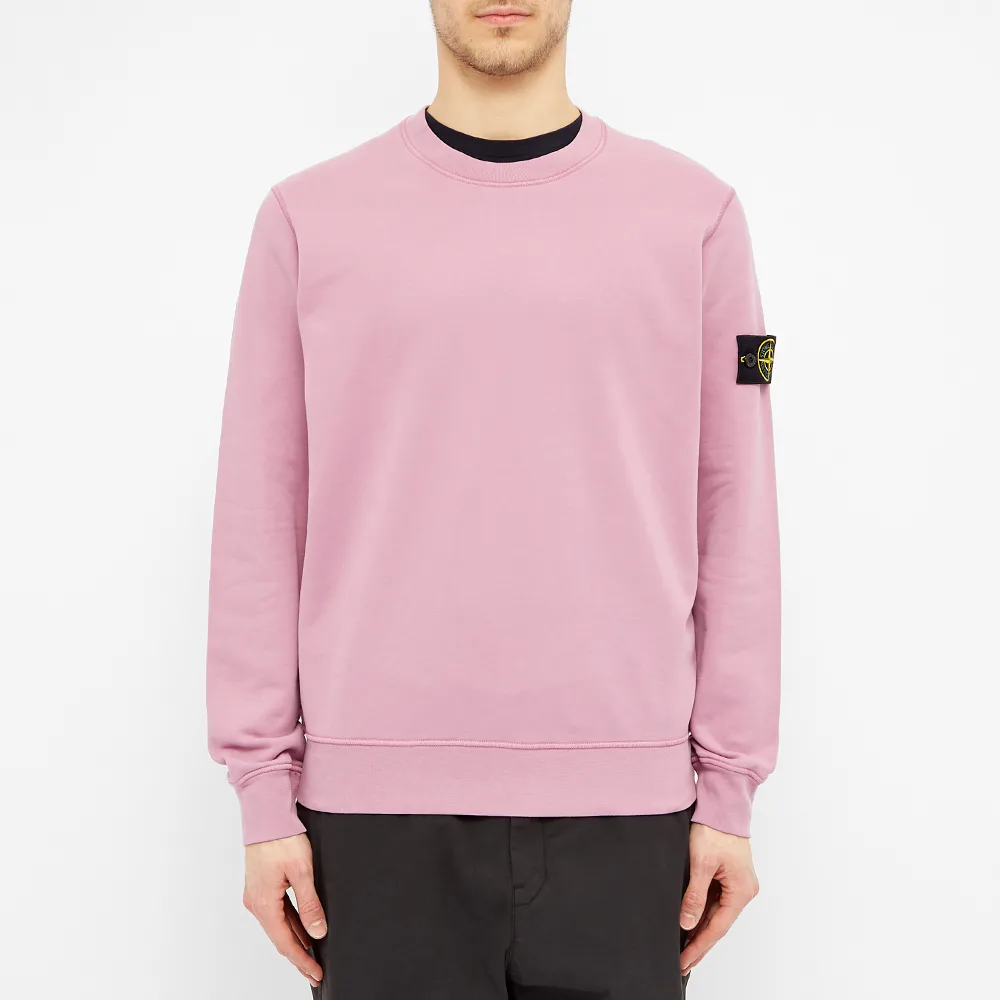 Men's STONE ISLAND Garment Dyed Crew Sweat Casual Pink 721563051-V0086