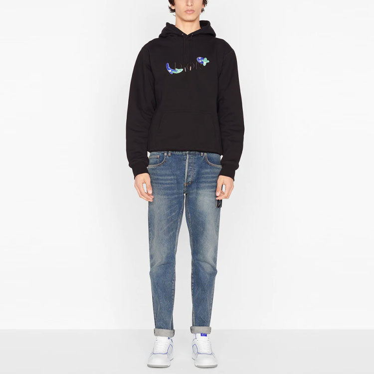 Men's DIOR x KENNY FW21 Crossover Logo Pattern Loose Black 193J688B0531-C986